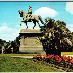 c1960s Boston, MA George Washington on Horse Monument Chrome Photo Postcard A38