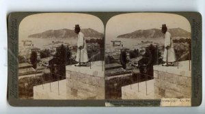 254706 KOREA Chemulpo Harbour entrance Vintage stereo photo