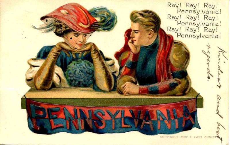 Pennsylvania - Ray! Ray! Ray! - Artist Signed: F. Earl Christy