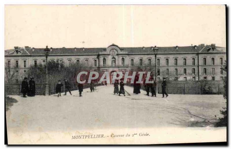 Old Postcard Montpellier barracks of the 2nd Engineering