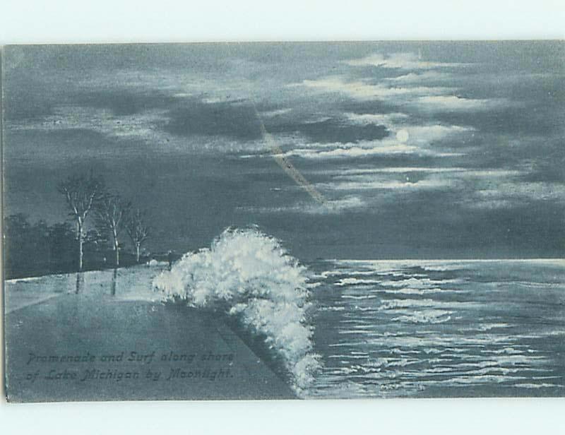 Divided-Back LAKE MICHIGAN Postmarked Chicago Illinois IL hk3158