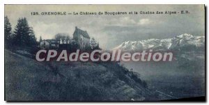 Old Postcard Grenoble Le Chateau De Bouqu?ron And La Chaine Des Alpes