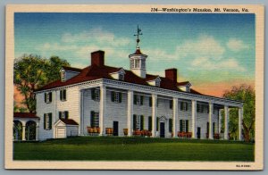 Postcard Mt. Vernon VA c1938 Washington’s Mansion Potomac River Fairfax County