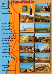 Postcard France Map -  Cote d'Opale