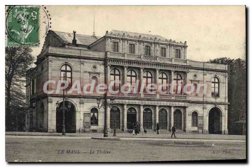 Old Postcard Le Mans Le Theater