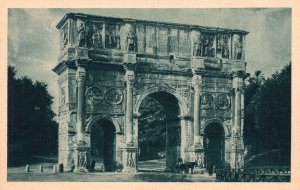 Vintage Postcard Roma Arco Di Constantino Historical Landmark in Rome Italy