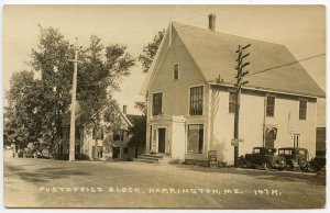 Harrington ME Post Office Theatre King of Kings  RPPC Real Photo Postcard