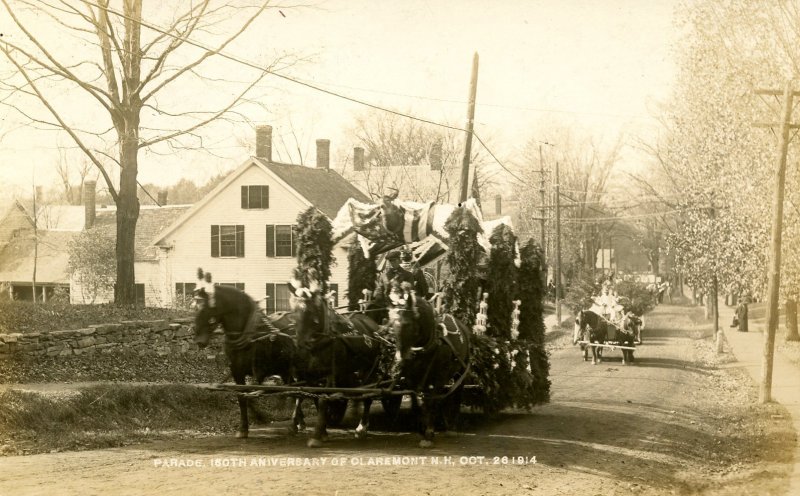 NH - Claremont. 150th Anniversary Parade on Sullivan St, October 26, 1914. *RPPC