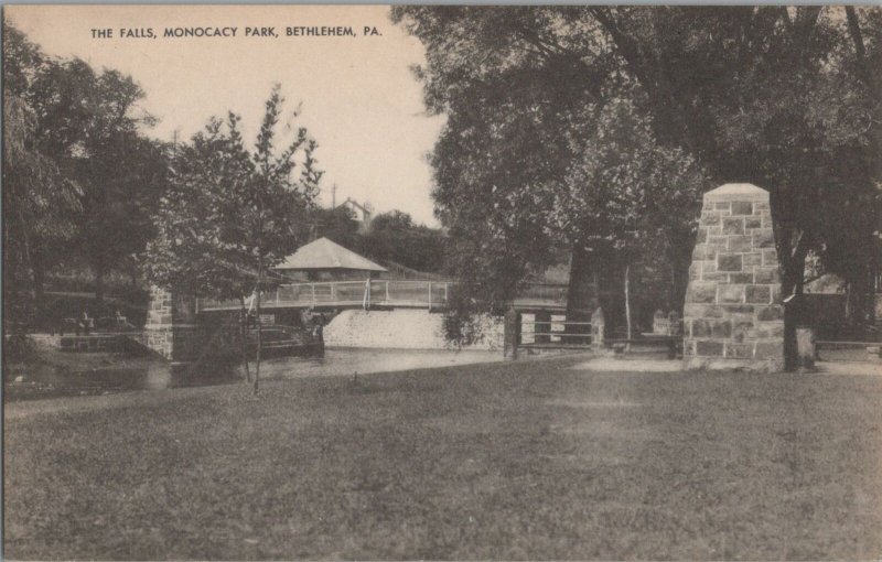 Postcard The Falls Monocacy Park Bethlehem PA