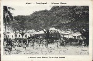 Solomon Islands Visale Guadalcanal Native Dances c1910 Postcard