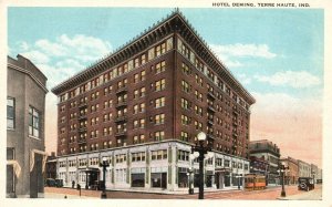 Vintage Postcard 1920's Hotel Deming Building Terre Haute Indiana IND Structure
