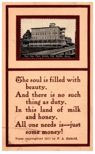 Massachusetts  Oak Bluffs New Sea View Hotel , Poem 1912 F.A. Hubold