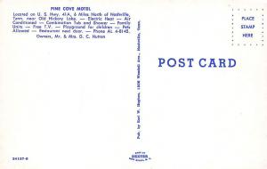 Old Hickory Lake TN Pine Cove Motel 6 miles From Nashville Old Cars Postcard