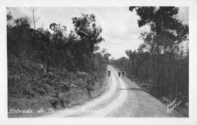 Manaos Brazil Scenic Roadway Real Photo Antique Postcard K69940