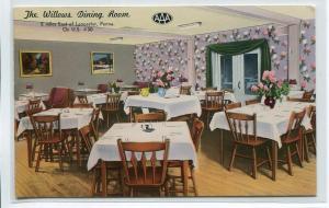 Willows Dining Room Interior US 30 Lancaster Pennsylvania postcard