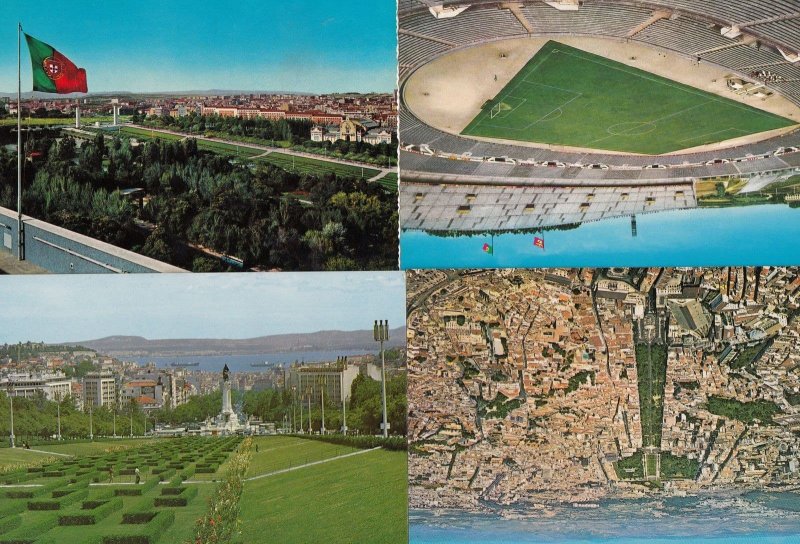 Portugal Lisboa Football Stadium Parque Eduardo VII 4x Postcard s