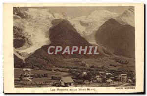 Old Postcard Les Bossons and Mont Blanc