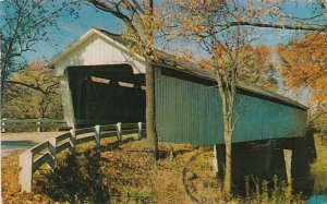 Covered Bridge - Typical old Indiana Bridge - pm 1965