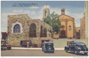 JUAREZ, Old Mexico, 1930-1940's; Old Guadalupe Mission, Classic Cars