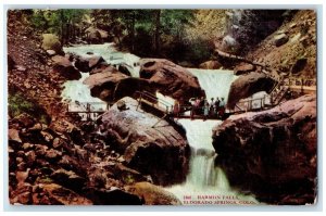 1912 Harmon Falls Bridge Big Rocks El Dorado Springs Colorado CO Posted Postcard