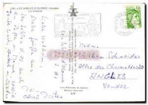 Modern Postcard Les Sables d'Olonne Vendee Fountain