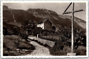 Chateau De Muzot Veyras Switzerland Manor House Real Photo RPPC Postcard