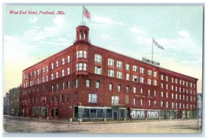 c1910 West End Hotel Exterior Building Portland Maine Vintage Antique Postcard