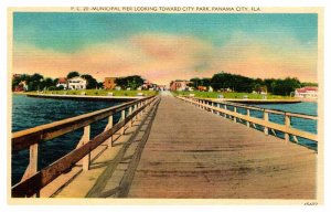 Postcard PIER SCENE Panama City Florida FL AQ7033