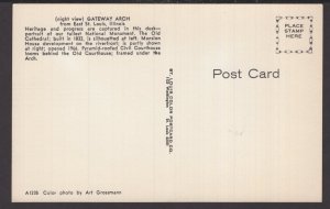 Illinois (night view) Gateway Arch from East St. Louis ~ Chrome