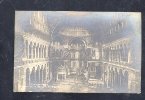 RPPC CONSTANTINOPLE TURKEY MOSQUE INTERIOR VINTAGE REAL PHOTO POSTCARD