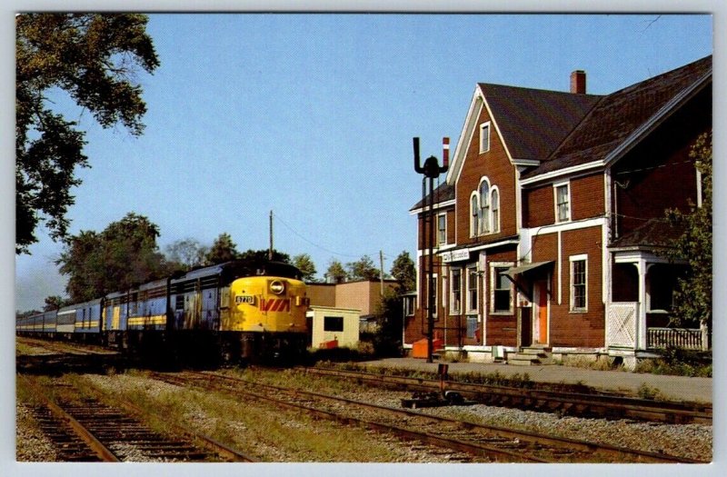 VIA Rail Passenger Train, Petitcodiac, New Brunswick, Vintage Chrome Postcard