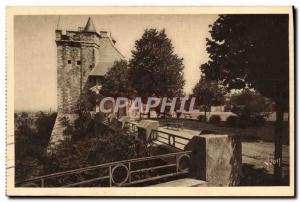 Old Postcard Montlucon L & # 39esplanade and Vieux Chateau Bourbon