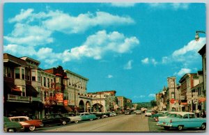 Vtg Stroudsburg Pennsylvania PA Main Street View Old Cars 1960s Postcard