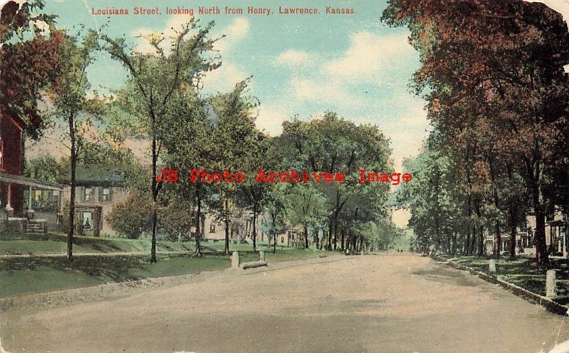 KS, Lawrence, Kansas, Louisiana Street, Looking North from Henry