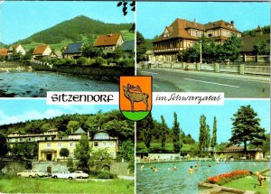 Sitzendorf, Thuringia Germany  HOTELS ZUR LINDE & BERGTERRASSE~POOL 4X6 Postcard