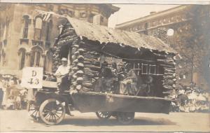 F15/ Parade Real Photo RPPC Postcard c1910 Log Cabin Car Kids 11