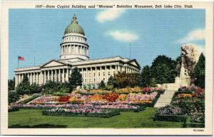 State Capitol Building and Mormon Battalion Monument Salt Lake City Utah