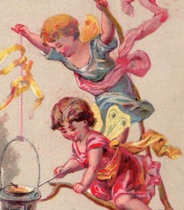 1880s A. Phinney King's Flour Rockford, IL Fantasy Fairies Cooking F112