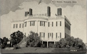 Vtg Thomaston Maine ME Knox Mansion Old Car View Silvercraft Postcard