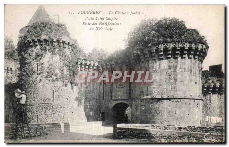 Old Postcard Fougeres Chateau Saint Sulpice door feudal fortifications Rest