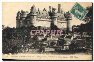 Old Postcard Chateau de Pierrefonds View from Route Compiegne
