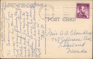 Shreveport Louisiana LA Veterans Hospital Linen Vintage Postcard