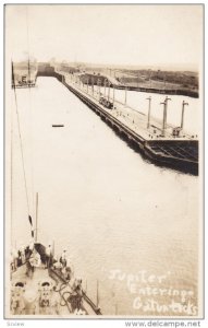 RP: Jupiter entering Gatun Locks, Panama Canal , Panama , 1910s