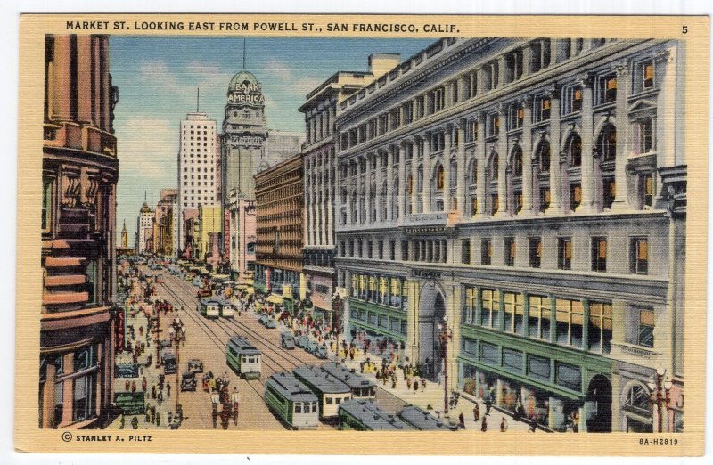 San Francisco, Calif., Market St. Looking East From Powell St.