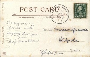 Frances Brundage Christmas Little Girl with Santa Letter c1910 Vintage Postcard