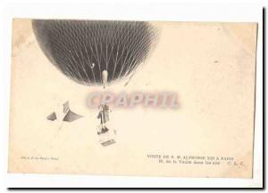 Visit SML Alfonso XII in Paris Old Postcard Mr. Vaulx in the air (balloon zep...