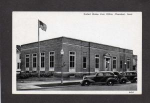 IA United States US U S Post Office Cherokee, Iowa Postcard Old Cars