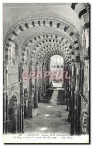 Postcard Old Vezelay Madeleine Church Nave View of the Tribune Narthex