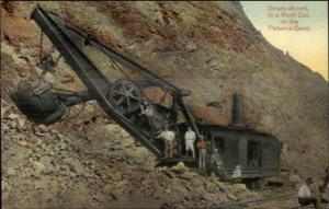 Panama Canal Zone - Steam Shovel in a Rock Cut c1910 Postcard