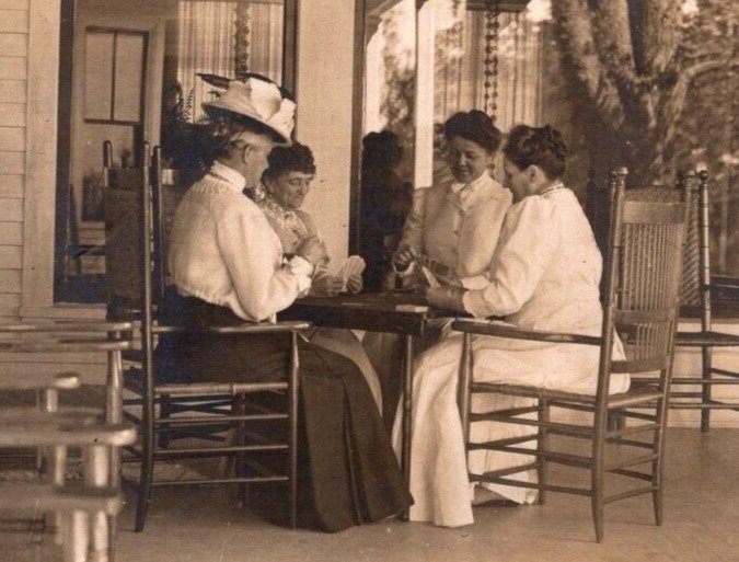 RPPC  Ladies Playing Cards  Real Photo Postcard  c1910